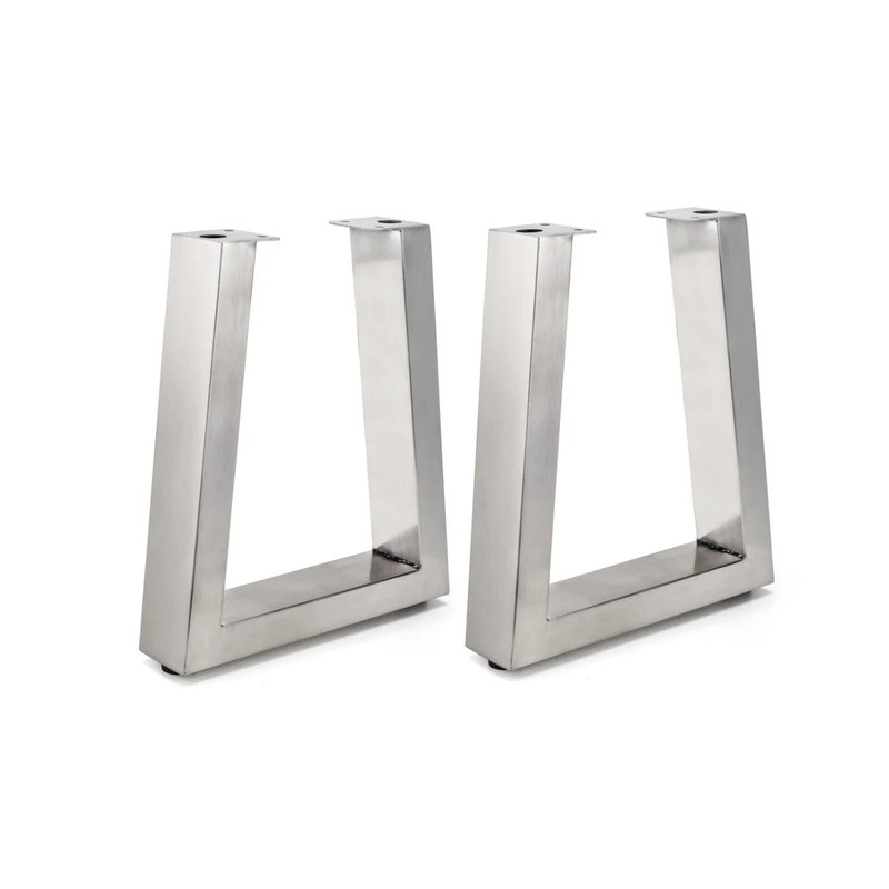 16-1/8" (410 mm) Adjustable Tapered Bench Legs Stainless Ste, 1 Pair